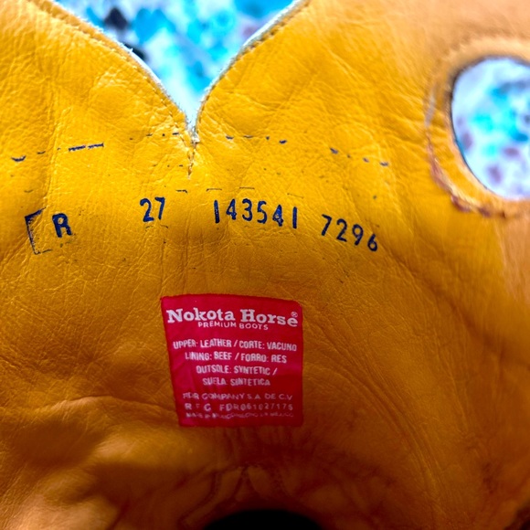 Nokota Horse Cowboy Boots. Brown Men’s Size 9.5 D. - Picture 4 of 4